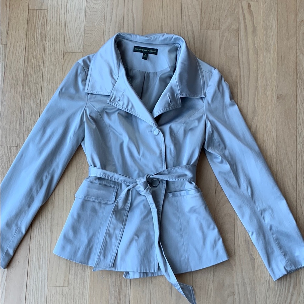 Vintage Harve Bernard Women's Gray Belted Jacket